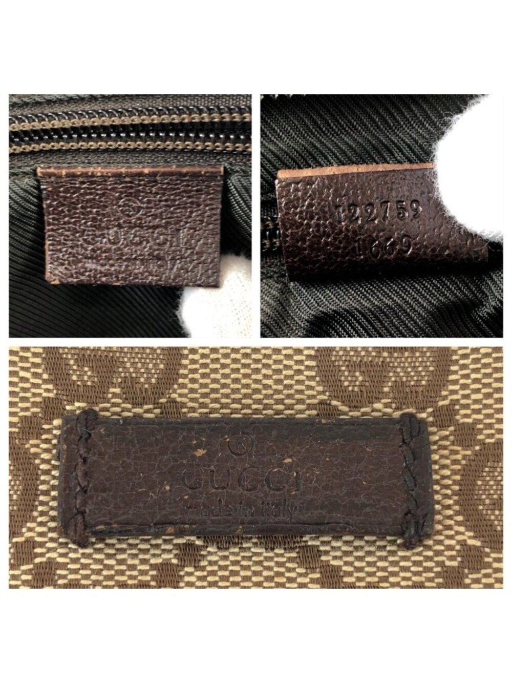 Gucci Beige Brown GG Canvas Leather Shoulder Bag - Picture 5 of 9